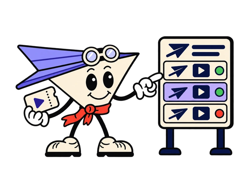 Vee helping a video find its departure gate